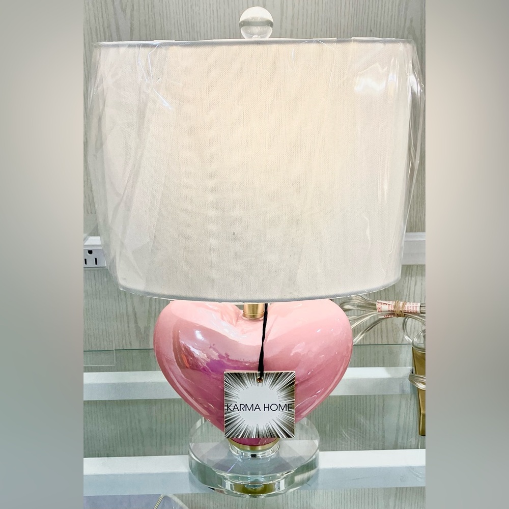 Karma Home Pink Heart Table Lamp